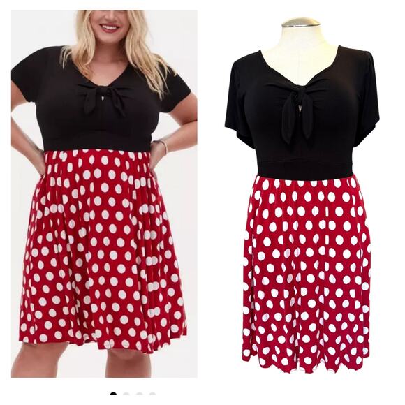 Torrid Plus Size 3 Disney Minnie Mouse Cosplay Costume Polka Dot Dress Halloween - Picture 1 of 4